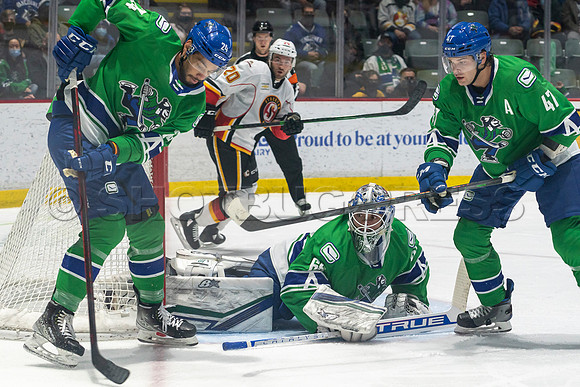 Sun, Feb 27, 2022 Abbotsford Canucks crush Stockton Flames 6-2 at Abbotsford Event Centre.