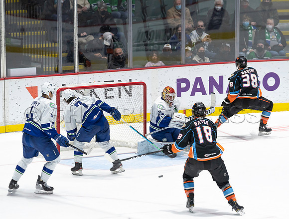 Abbotsford Canucks defeat San Diego Gulls 4-2 on Sunday, Jan 23, 2022 at Abbotsford Centre.