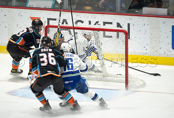 Abbotsford Canucks defeat San Diego Gulls 4-2 on Sunday, Jan 23, 2022 at Abbotsford Centre.