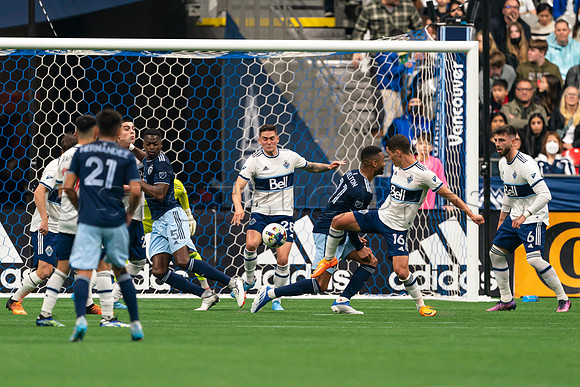 Sat, April 2, 2022 The Vancouver Whitecaps FC clinch a 1-0 win over Sporting Kansas City in Vancouver.