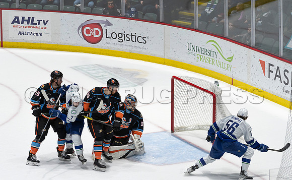 Abbotsford Canucks defeat San Diego Gulls 4-2 on Sunday, Jan 23, 2022 at Abbotsford Centre.