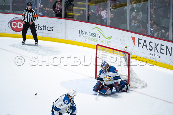 Sun, March 13, 2022 Abbotsford Canucks take Colorado Eagles 5–4 in OT at Abbotsford Event Centre in Abbotsford, BC