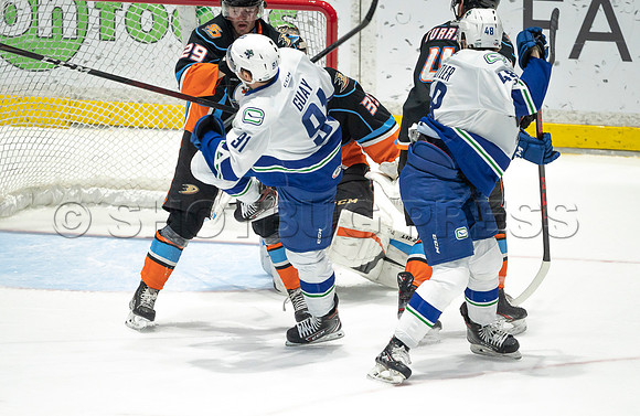 Abbotsford Canucks defeat San Diego Gulls 4-2 on Sunday, Jan 23, 2022 at Abbotsford Centre.