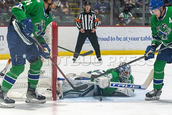 Sun, Feb 27, 2022 Abbotsford Canucks crush Stockton Flames 6-2 at Abbotsford Event Centre.
