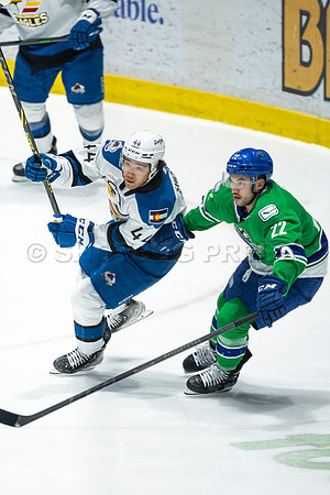 Sun, March 13, 2022 Abbotsford Canucks take Colorado Eagles 5–4 in OT at Abbotsford Event Centre in Abbotsford, BC