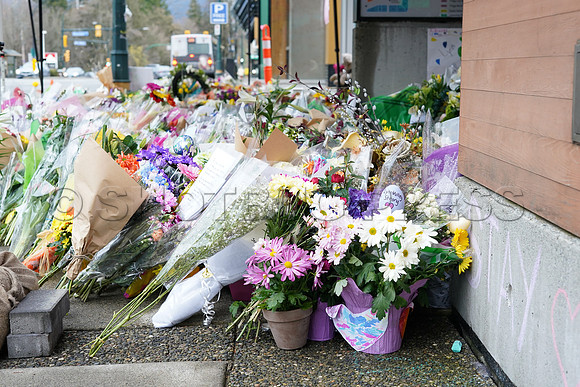 Drive-thru Candlelight vigil at the Lynn Canyon Park, North Vancouver, in community support of mass stabbings March 26, 2021.