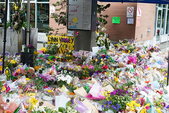 Drive-thru Candlelight vigil at the Lynn Canyon Park, North Vancouver, in community support of mass stabbings March 26, 2021.