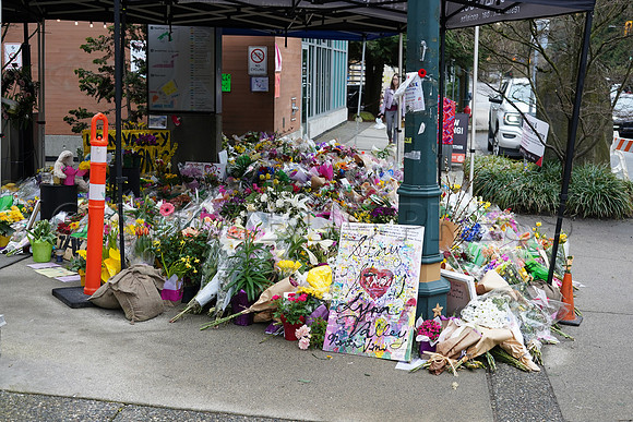 Drive-thru Candlelight vigil at the Lynn Canyon Park, North Vancouver, in community support of mass stabbings March 26, 2021.