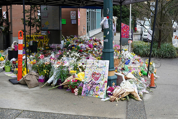 Drive-thru Candlelight vigil at the Lynn Canyon Park, North Vancouver, in community support of mass stabbings March 26, 2021.