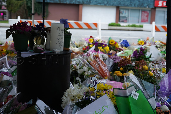 Drive-thru Candlelight vigil at the Lynn Canyon Park, North Vancouver, in community support of mass stabbings March 26, 2021.