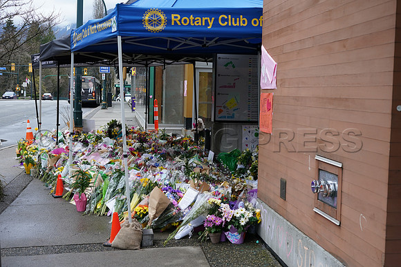 Drive-thru Candlelight vigil at the Lynn Canyon Park, North Vancouver, in community support of mass stabbings March 26, 2021.