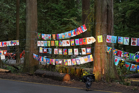 Drive-thru Candlelight vigil at the Lynn Canyon Park, North Vancouver, in community support of mass stabbings March 26, 2021.