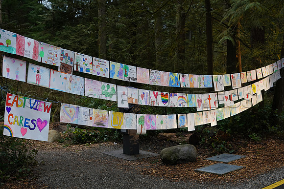 Drive-thru Candlelight vigil at the Lynn Canyon Park, North Vancouver, in community support of mass stabbings March 26, 2021.