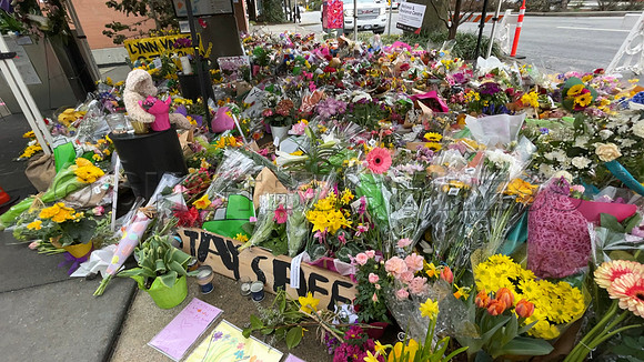 Drive-thru Candlelight vigil at the Lynn Canyon Park, North Vancouver, in community support of mass stabbings March 26, 2021.