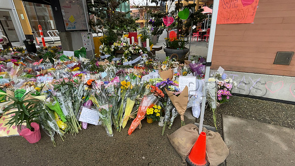 Drive-thru Candlelight vigil at the Lynn Canyon Park, North Vancouver, in community support of mass stabbings March 26, 2021.