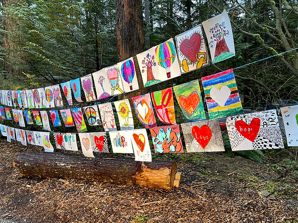 Drive-thru Candlelight vigil at the Lynn Canyon Park, North Vancouver, in community support of mass stabbings March 26, 2021.