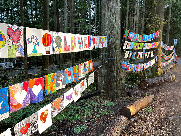 Drive-thru Candlelight vigil at the Lynn Canyon Park, North Vancouver, in community support of mass stabbings March 26, 2021.