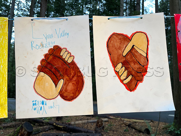 Drive-thru Candlelight vigil at the Lynn Canyon Park, North Vancouver, in community support of mass stabbings March 26, 2021.