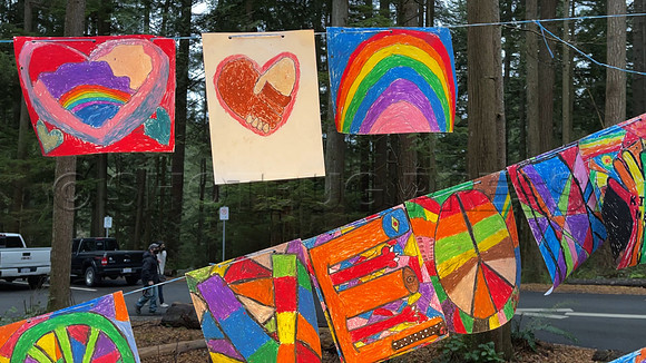 Drive-thru Candlelight vigil at the Lynn Canyon Park, North Vancouver, in community support of mass stabbings March 26, 2021.
