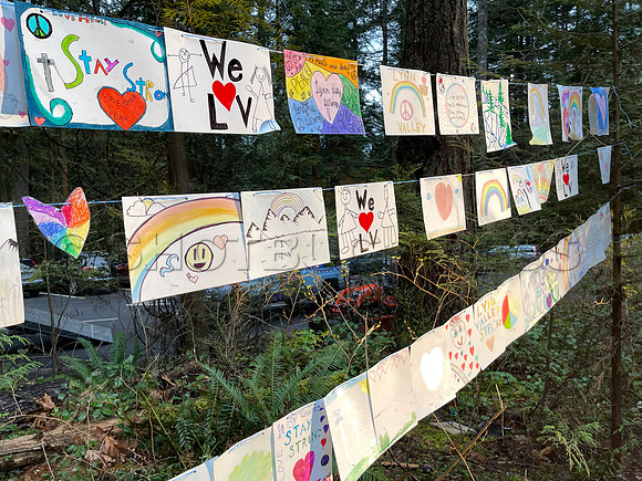 Drive-thru Candlelight vigil at the Lynn Canyon Park, North Vancouver, in community support of mass stabbings March 26, 2021.