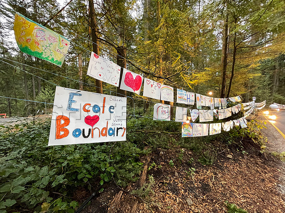 Drive-thru Candlelight vigil at the Lynn Canyon Park, North Vancouver, in community support of mass stabbings March 26, 2021.