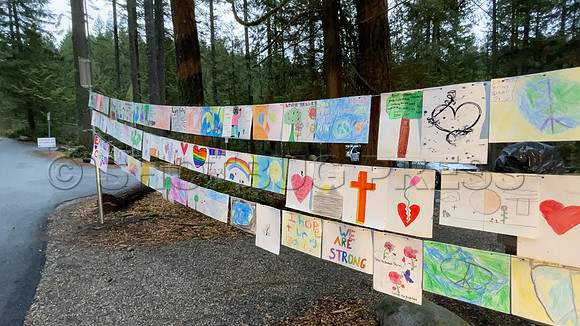 Drive-thru Candlelight vigil at the Lynn Canyon Park, North Vancouver, in community support of mass stabbings March 26, 2021.