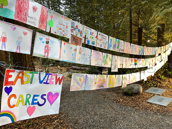 Drive-thru Candlelight vigil at the Lynn Canyon Park, North Vancouver, in community support of mass stabbings March 26, 2021.
