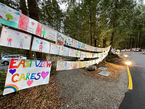 Drive-thru Candlelight vigil at the Lynn Canyon Park, North Vancouver, in community support of mass stabbings March 26, 2021.