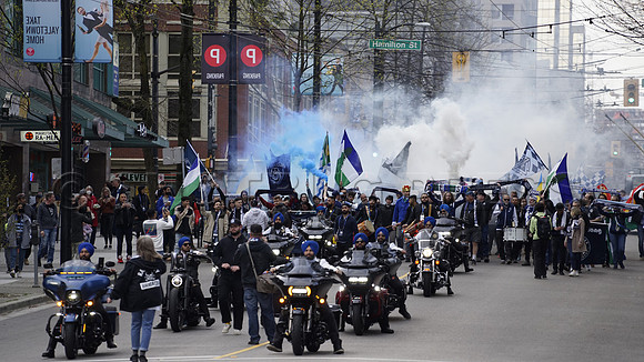 Sat Apr 9, 2022 Sikh Motorcycle Club rides to BC Place for Vaisakhi celebration