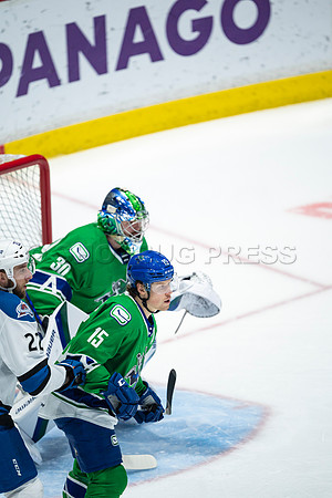Sun, March 13, 2022 Abbotsford Canucks take Colorado Eagles 5–4 in OT at Abbotsford Event Centre in Abbotsford, BC