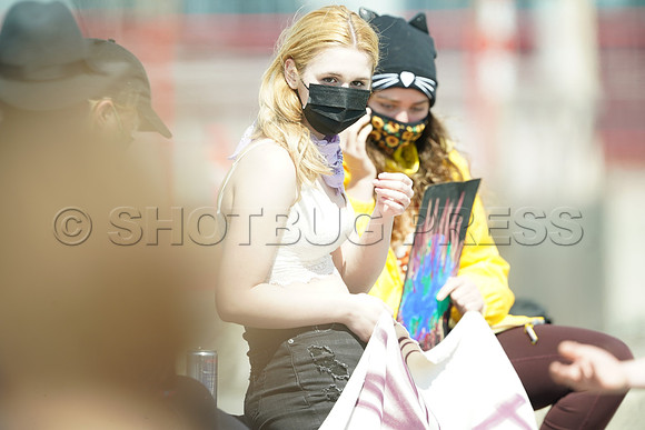 Extinction Rebellion blocks Granville Street Bridge in Vancouver, May 2, 2021