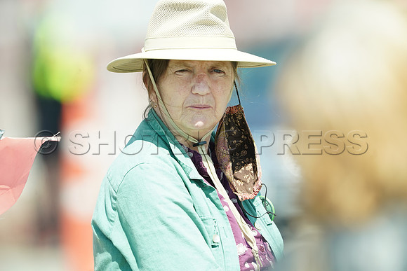 Extinction Rebellion blocks Granville Street Bridge in Vancouver, May 2, 2021