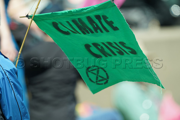 Extinction Rebellion blocks Granville Street Bridge in Vancouver, May 2, 2021