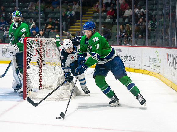 Wed, March 16, 2022 Abbotsford Canucks make an epic comeback to take a 5-4 win in OT against the Manitoba Moose in Abbotsford, BC