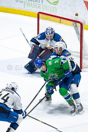 Sun, March 13, 2022 Abbotsford Canucks take Colorado Eagles 5–4 in OT at Abbotsford Event Centre in Abbotsford, BC