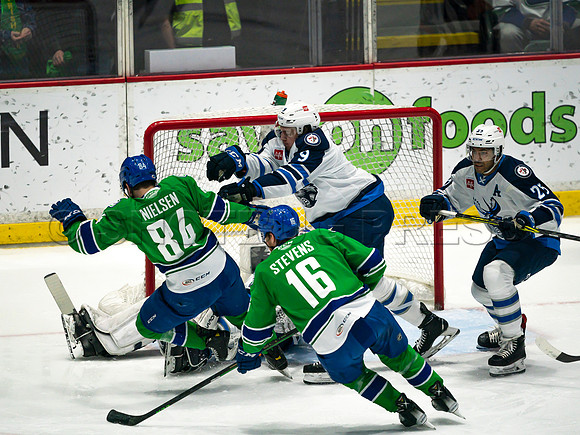 Wed, March 16, 2022 Abbotsford Canucks make an epic comeback to take a 5-4 win in OT against the Manitoba Moose in Abbotsford, BC
