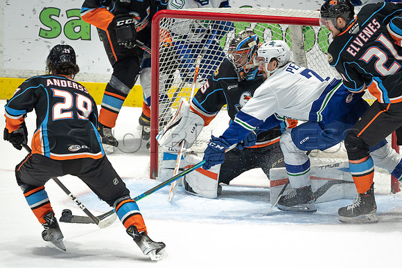 Abbotsford Canucks defeat San Diego Gulls 4-2 on Sunday, Jan 23, 2022 at Abbotsford Centre.