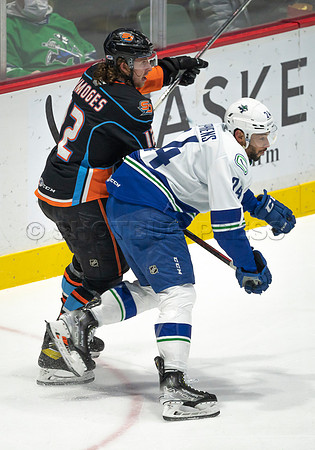 Abbotsford Canucks defeat San Diego Gulls 4-2 on Sunday, Jan 23, 2022 at Abbotsford Centre.