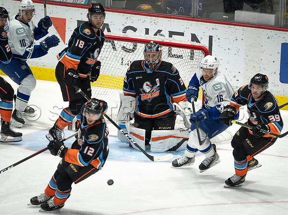 Abbotsford Canucks defeat San Diego Gulls 4-2 on Sunday, Jan 23, 2022 at Abbotsford Centre.