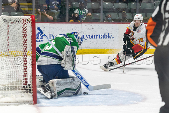 Sun, Feb 27, 2022 Abbotsford Canucks crush Stockton Flames 6-2 at Abbotsford Event Centre.