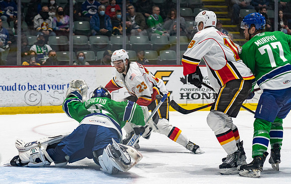 Sun, Feb 27, 2022 Abbotsford Canucks crush Stockton Flames 6-2 at Abbotsford Event Centre.
