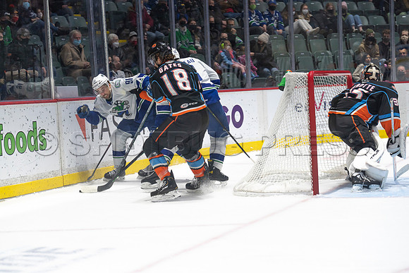 Abbotsford Canucks defeat San Diego Gulls 4-2 on Sunday, Jan 23, 2022 at Abbotsford Centre.