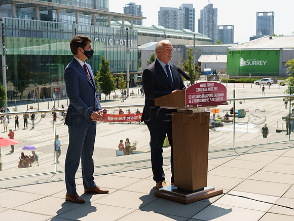 PM Justin Trudeau in Surrey to announce a 1.3 Billion Dollar fund for new Skytrain to Langley