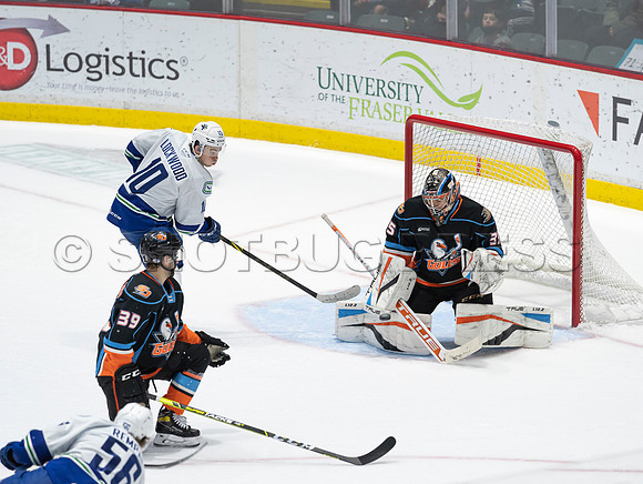 Abbotsford Canucks defeat San Diego Gulls 4-2 on Sunday, Jan 23, 2022 at Abbotsford Centre.