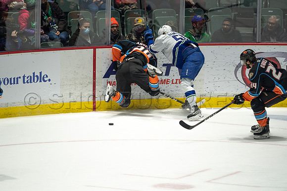 Abbotsford Canucks defeat San Diego Gulls 4-2 on Sunday, Jan 23, 2022 at Abbotsford Centre.
