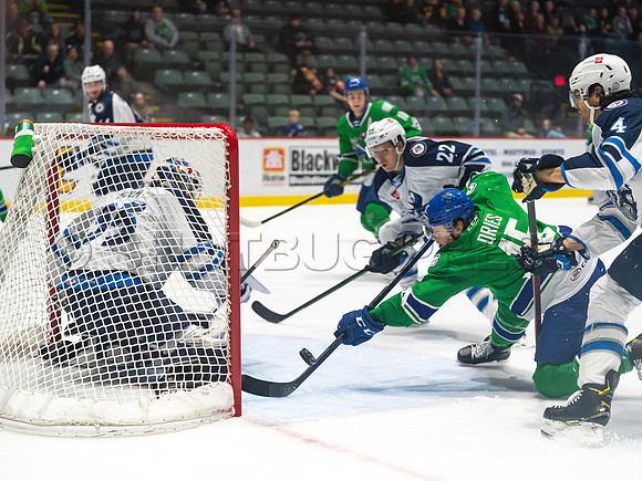Wed, March 16, 2022 Abbotsford Canucks make an epic comeback to take a 5-4 win in OT against the Manitoba Moose in Abbotsford, BC