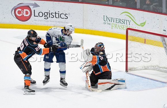 Abbotsford Canucks defeat San Diego Gulls 4-2 on Sunday, Jan 23, 2022 at Abbotsford Centre.