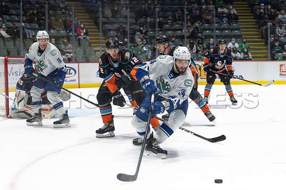 Abbotsford Canucks defeat San Diego Gulls 4-2 on Sunday, Jan 23, 2022 at Abbotsford Centre.