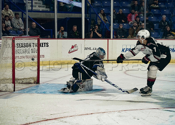 Victoria Royals take the Vancouver Giants 3-2 at Langley Event Centre, in Langley, BC, Canada, October 27, 2023.