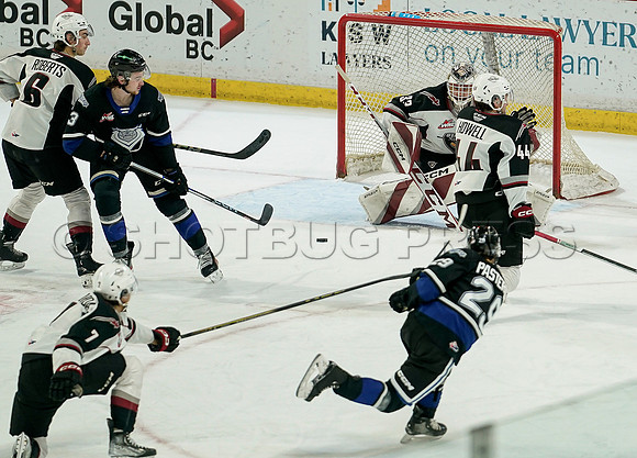 Victoria Royals take the Vancouver Giants 3-2 at Langley Event Centre, in Langley, BC, Canada, October 27, 2023.